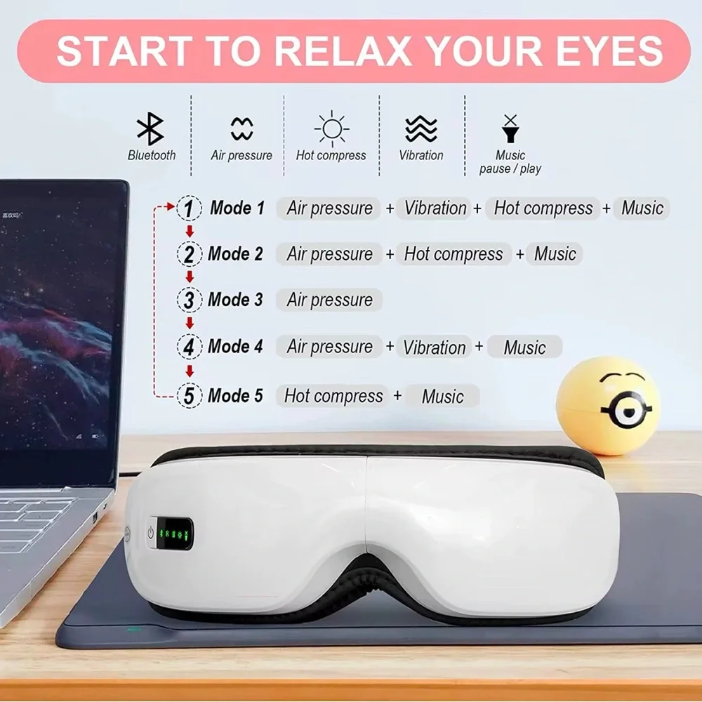 White Eye Massager with Gray Strap